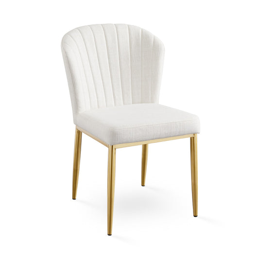 Shell Gold Dining Chair: Ivory Linen