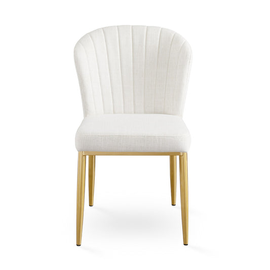 Shell Gold Dining Chair: Ivory Linen