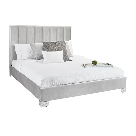 Uriel Bed: Grey Velvet