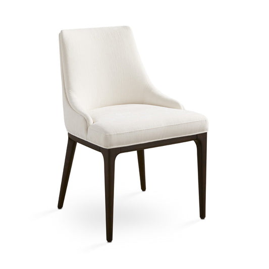 Everett Dining Chair: Ivory Linen with Light Wood